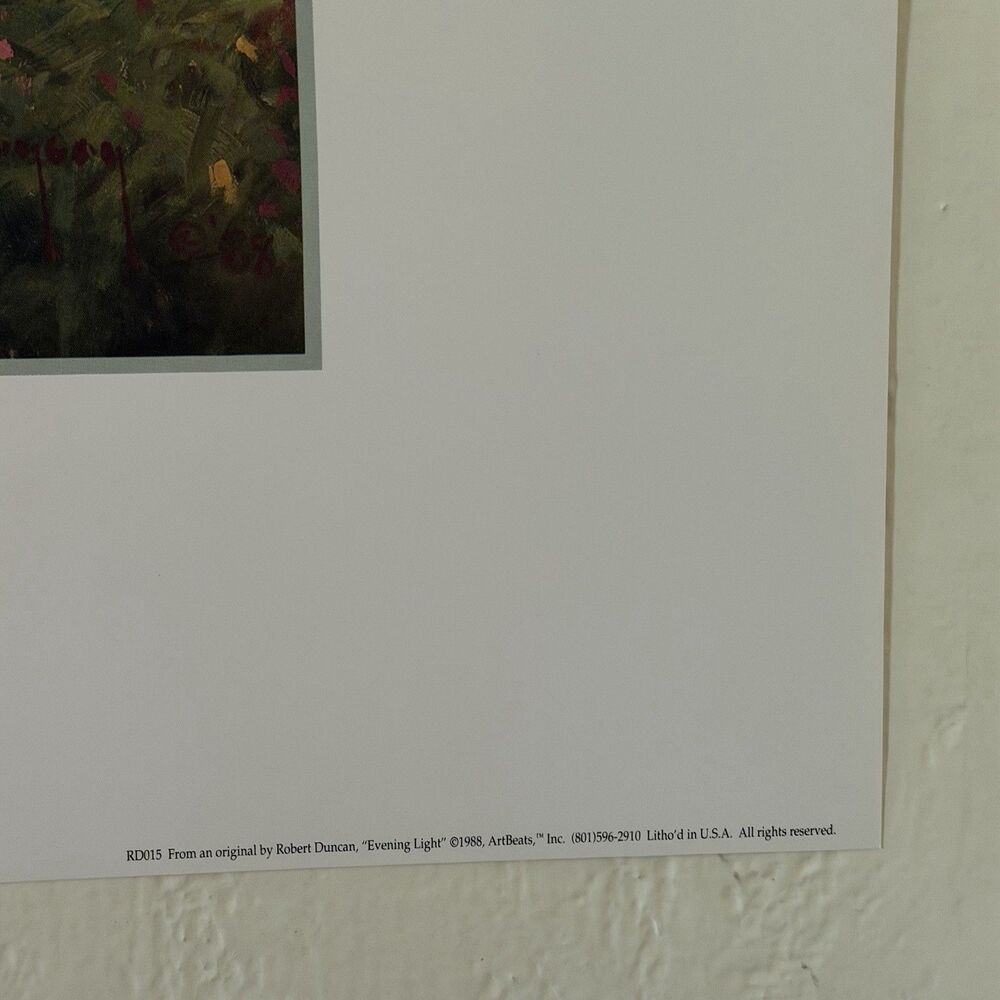 Robert Duncan Evening Light 1988 Poster Print Offset Lithograph 19.5x25” - Picture 11 of 12